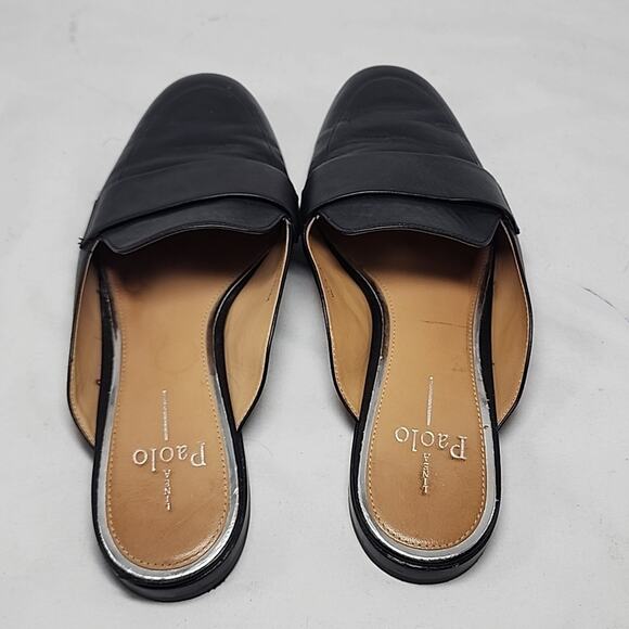 LINEA PAOLO ANNIE LOAFER MULES BLACK LEATHER LADIES 8 GUC - Picture 9 of 16